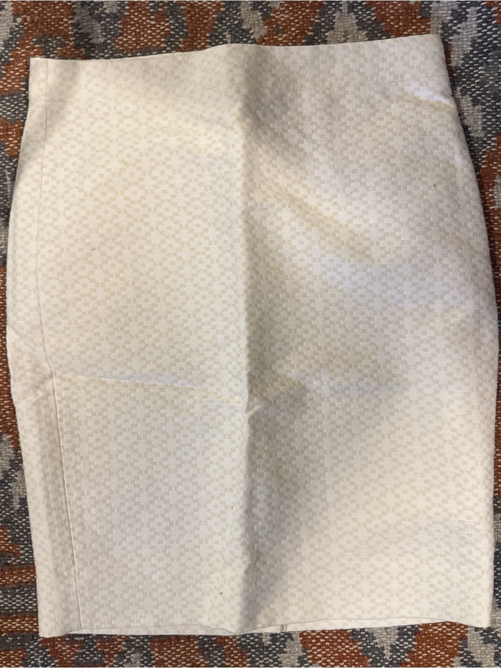 J. Crew Cream Textured Pencil Skirt